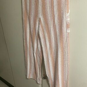 Rip Curl Striped Tan and White Track Pants